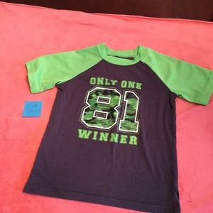 Green and gray sports T-shirt